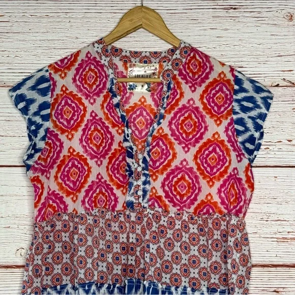 Lula Life Brooklyn Multicolor Tiered Dress Sz M - Picture 9 of 14
